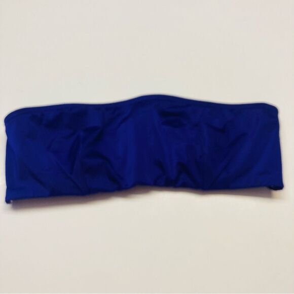 Victoria's Secret UnlinedBandeau Bra Underwired Strapless Caged Back Sz 34C Blue - Picture 7 of 10